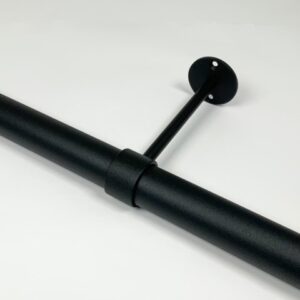 Afstandsteun zwart fijnstructuur RAL 9005. te koop in 8 cm, 14 cm, en 25 cm tot hart buis.
