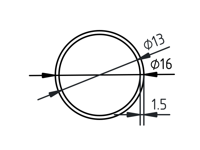 Buis RVS-INOX geslepen 16 x 15