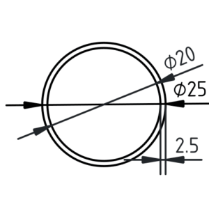 Buis RVS-INOX geslepen 25 x 25