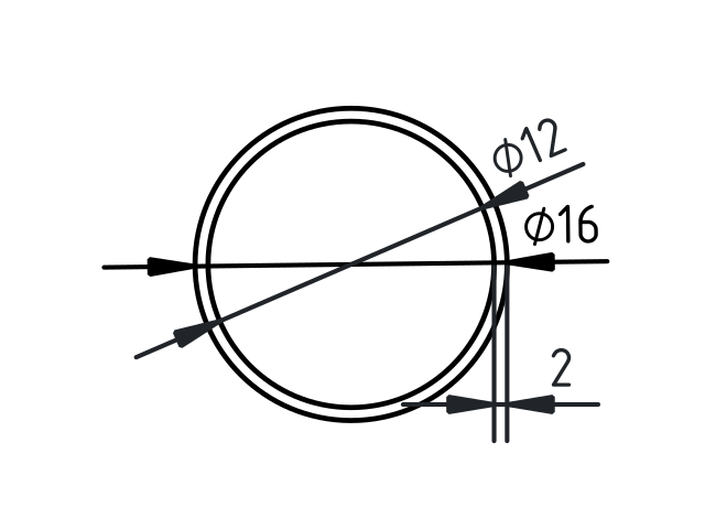Buis aluminium brut Ø16x2 mm - Afbeelding 2