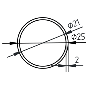Buis RVS-INOX geslepen 25 x 2